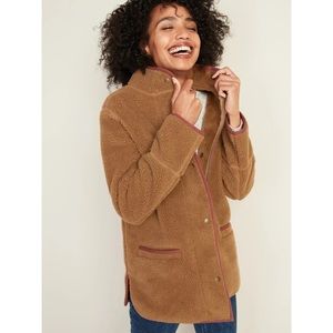 Old Navy Sherpa Coat Jacket Camel Tan size S